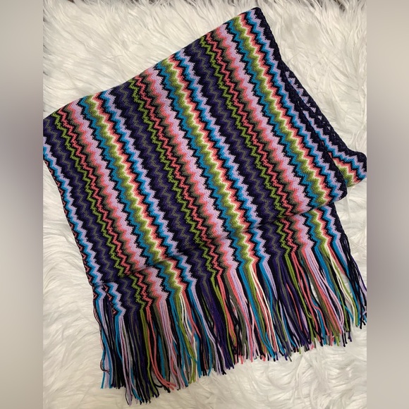 Missoni
 Chevron Wool Blend Fringe Scarf main image 1